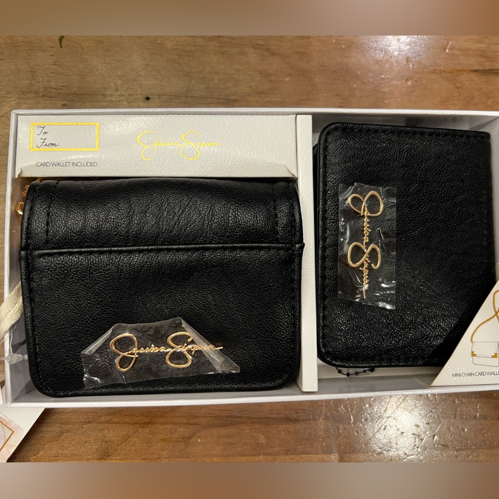 Jessica Simpson Black and Gold Crossbody Bag Set